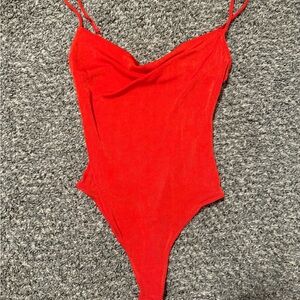 Free People Bold Red Bodysuit